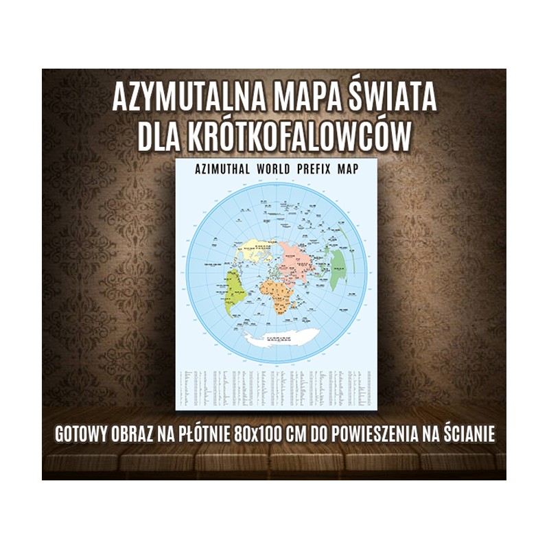 Azymutalna mapa świata dla krótkofalowca