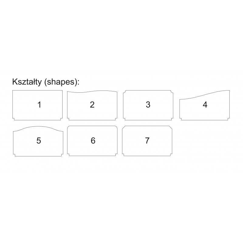 Kształty tabliczek LED do wyboru
