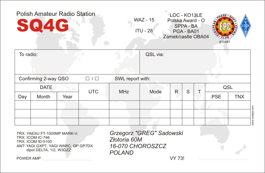 QSL backside sample 33